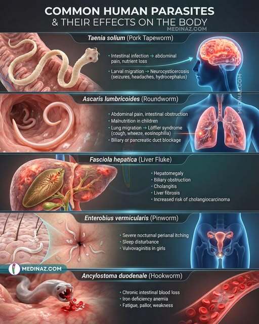 Common Human Parasites &amp; Their Effects on the Body  Taenia solium (Pork Tapeworm)